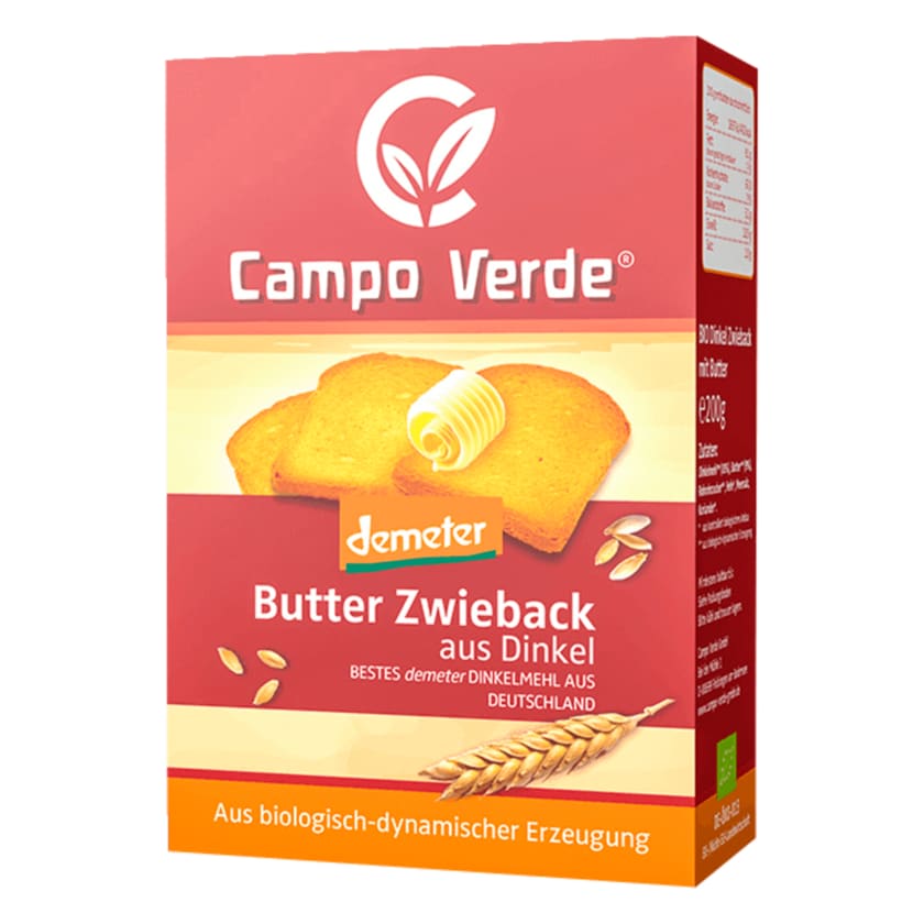 Campo Verde demeter Bio Butter Zwieback aus Dinkel 200g